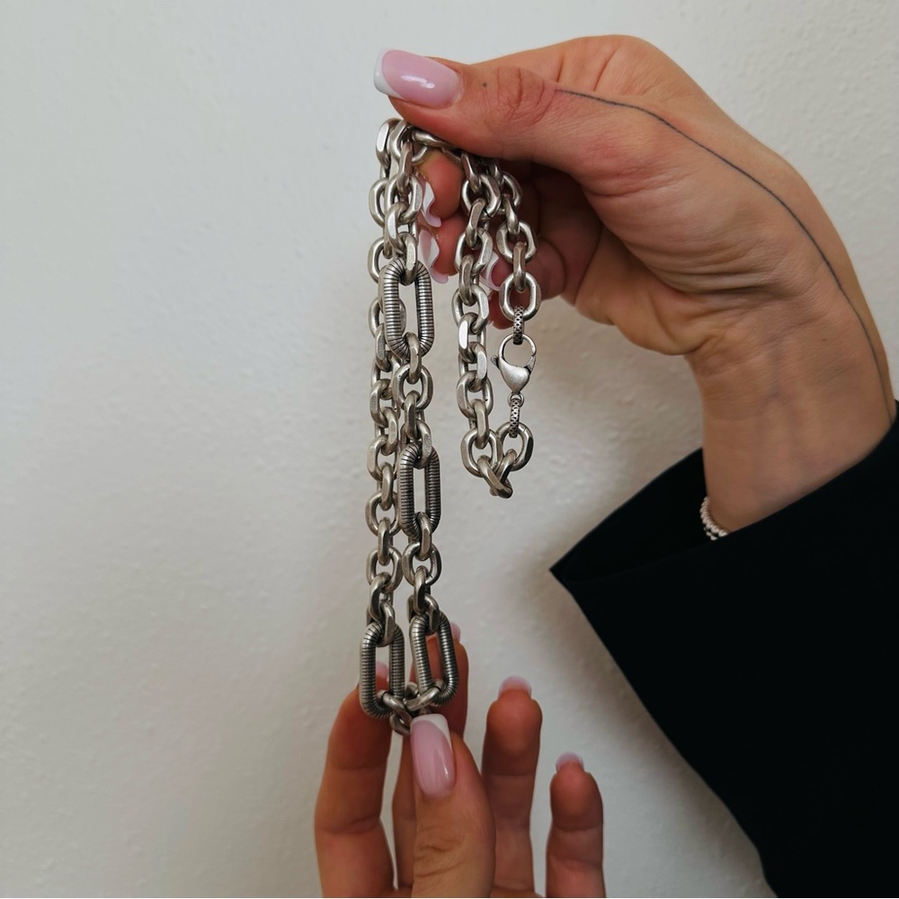New Chunky Silver Chain Link Thick Necklace - Picture 5 of 5
